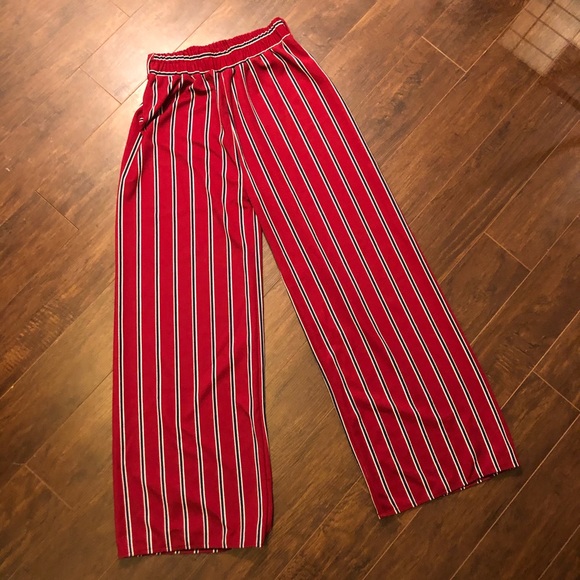 Striped trouser pants - red - Picture 2 of 5